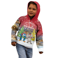 Personalised Christmas In July Kid Hoodie Funny Dabbing Dance Koala And Blue Penguins