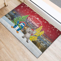 Christmas In July Rubber Doormat Funny Dabbing Dance Koala And Blue Penguins