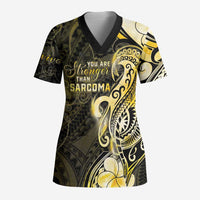Sarcoma Awareness Scrub Top You Are Stronger Than Sarcoma - Polynesian Pride