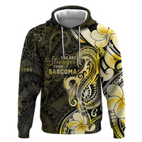 Sarcoma Awareness Zip Hoodie You Are Stronger Than Sarcoma