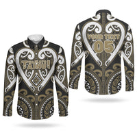 Custom Aotearoa Waikato Tainui Couples Matching Summer Maxi Dress and Long Sleeve Button Shirt Maori Tribal Pattern