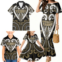Custom Aotearoa Waikato Tainui Family Matching Mermaid Dress and Hawaiian Shirt Maori Tribal Pattern