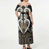 Custom Aotearoa Waikato Tainui Off Shoulder Maxi Dress Maori Tribal Pattern LT05 - Polynesian Pride