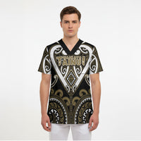 Custom Aotearoa Waikato Tainui Scrub Top Maori Tribal Pattern