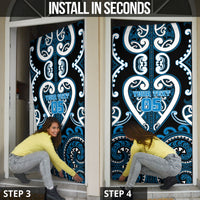 Custom Aotearoa Ngati Kahungunu Door Cover Maori Tribal Pattern