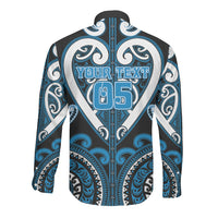 Custom Aotearoa Ngati Kahungunu Long Sleeve Button Shirt Maori Tribal Pattern