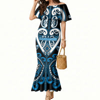Custom Aotearoa Ngati Kahungunu Mermaid Dress Maori Tribal Pattern