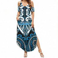 Custom Aotearoa Ngati Kahungunu Summer Maxi Dress Maori Tribal Pattern