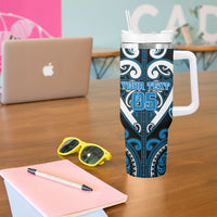 Custom Aotearoa Ngati Kahungunu Tumbler With Handle Maori Tribal Pattern