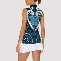 Custom Aotearoa Ngati Kahungunu Women Sleeveless Polo Shirt Maori Tribal Pattern