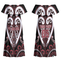 Custom Aotearoa Te Arawa Couples Matching Off Shoulder Maxi Dress and Long Sleeve Button Shirt Maori Tribal Pattern