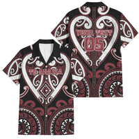 Custom Aotearoa Te Arawa Family Matching Long Sleeve Bodycon Dress and Hawaiian Shirt Maori Tribal Pattern LT05 Dad's Shirt - Short Sleeve Red - Polynesian Pride