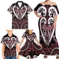Custom Aotearoa Te Arawa Family Matching Off Shoulder Maxi Dress and Hawaiian Shirt Maori Tribal Pattern LT05 - Polynesian Pride