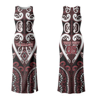 Custom Aotearoa Te Arawa Family Matching Tank Maxi Dress and Hawaiian Shirt Maori Tribal Pattern LT05 Mom's Dress Red - Polynesian Pride
