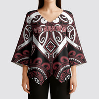 Custom Aotearoa Te Arawa Kimono Sleeve Blouse Maori Tribal Pattern