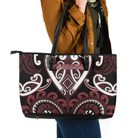 Aotearoa Te Arawa Leather Tote Bag Maori Tribal Pattern