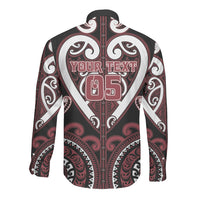 Custom Aotearoa Te Arawa Long Sleeve Button Shirt Maori Tribal Pattern