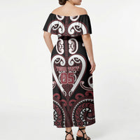 Custom Aotearoa Te Arawa Off Shoulder Maxi Dress Maori Tribal Pattern LT05 - Polynesian Pride
