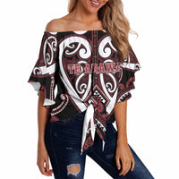 Custom Aotearoa Te Arawa Off Shoulder Wrap Waist Top Maori Tribal Pattern LT05 - Polynesian Pride