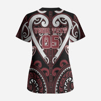 Custom Aotearoa Te Arawa Scrub Top Maori Tribal Pattern