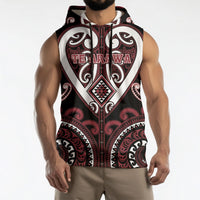 Custom Aotearoa Te Arawa Sleeveless Hoodie Maori Tribal Pattern