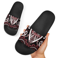 Aotearoa Te Arawa Slide Sandals Maori Tribal Pattern