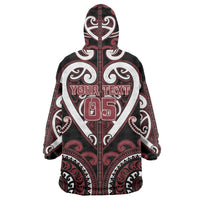Custom Aotearoa Te Arawa Wearable Blanket Hoodie Maori Tribal Pattern