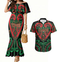 Custom Aotearoa Ngai Tuhoe Couples Matching Mermaid Dress and Hawaiian Shirt Maori Tribal Pattern