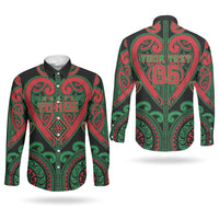 Custom Aotearoa Ngai Tuhoe Couples Matching Off Shoulder Maxi Dress and Long Sleeve Button Shirt Maori Tribal Pattern