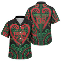 Custom Aotearoa Ngai Tuhoe Family Matching Off The Shoulder Long Sleeve Dress and Hawaiian Shirt Maori Tribal Pattern LT05 Son's Shirt Black - Polynesian Pride