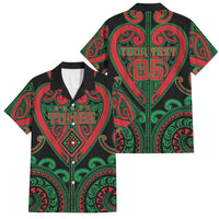 Custom Aotearoa Ngai Tuhoe Family Matching Summer Maxi Dress and Hawaiian Shirt Maori Tribal Pattern LT05 Dad's Shirt - Short Sleeve Black - Polynesian Pride