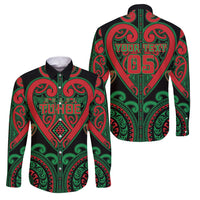 Custom Aotearoa Ngai Tuhoe Family Matching Summer Maxi Dress and Hawaiian Shirt Maori Tribal Pattern LT05 Dad's Shirt - Long Sleeve Black - Polynesian Pride