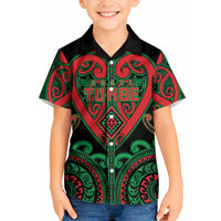 Custom Aotearoa Ngai Tuhoe Kid Hawaiian Shirt Maori Tribal Pattern