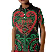Custom Aotearoa Ngai Tuhoe Kid Polo Shirt Maori Tribal Pattern