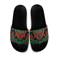 Aotearoa Ngai Tuhoe Slide Sandals Maori Tribal Pattern