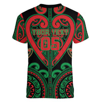 Custom Aotearoa Ngai Tuhoe Women V-Neck T-Shirt Maori Tribal Pattern