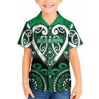 Custom Aotearoa Ngati Maniapoto Kid Hawaiian Shirt Maori Tribal Pattern