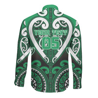 Custom Aotearoa Ngati Maniapoto Long Sleeve Button Shirt Maori Tribal Pattern