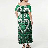 Custom Aotearoa Ngati Maniapoto Off Shoulder Maxi Dress Maori Tribal Pattern LT05 - Polynesian Pride