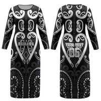 Custom Aotearoa Ngati Raukawa Couples Matching Long Sleeve Bodycon Dress and Hawaiian Shirt Maori Tribal Pattern