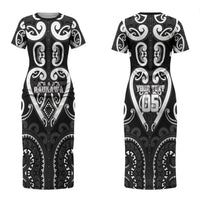 Custom Aotearoa Ngati Raukawa Couples Matching Short Sleeve Bodycon Dress and Hawaiian Shirt Maori Tribal Pattern