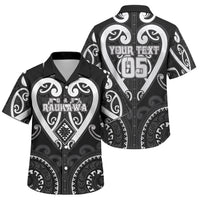 Custom Aotearoa Ngati Raukawa Family Matching Long Sleeve Bodycon Dress and Hawaiian Shirt Maori Tribal Pattern LT05 Son's Shirt Black - Polynesian Pride