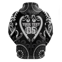 Custom Aotearoa Ngati Raukawa Hoodie Maori Tribal Pattern