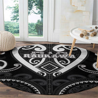 Aotearoa Ngati Raukawa Round Carpet Maori Tribal Pattern