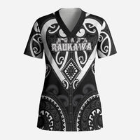 Custom Aotearoa Ngati Raukawa Scrub Top Maori Tribal Pattern
