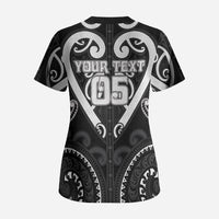 Custom Aotearoa Ngati Raukawa Scrub Top Maori Tribal Pattern