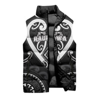 Custom Aotearoa Ngati Raukawa Sleeveless Puffer Jacket Maori Tribal Pattern