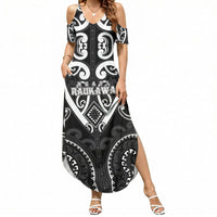 Custom Aotearoa Ngati Raukawa Summer Maxi Dress Maori Tribal Pattern