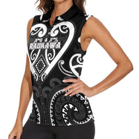 Custom Aotearoa Ngati Raukawa Women Sleeveless Polo Shirt Maori Tribal Pattern