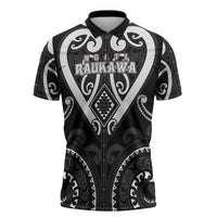 Custom Aotearoa Ngati Raukawa Zipper Polo Shirt Maori Tribal Pattern